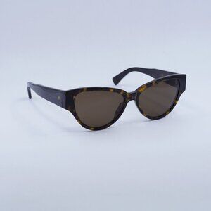 Bottega Veneta BV1319S 002 Sunglasses Havana Cat Eye Frame, Brown Lenses